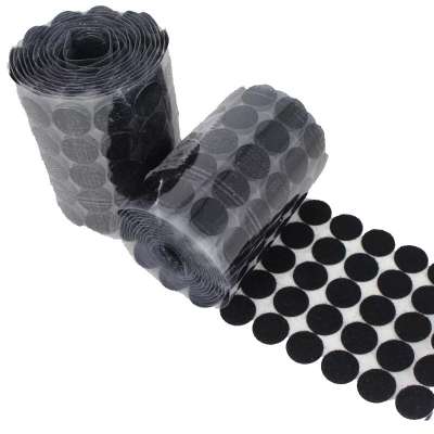 10mm, 15mm, 20mm, 25mm Diameter Sticky Back Coins Hook & Loop Self Adhesive Dots Tapes